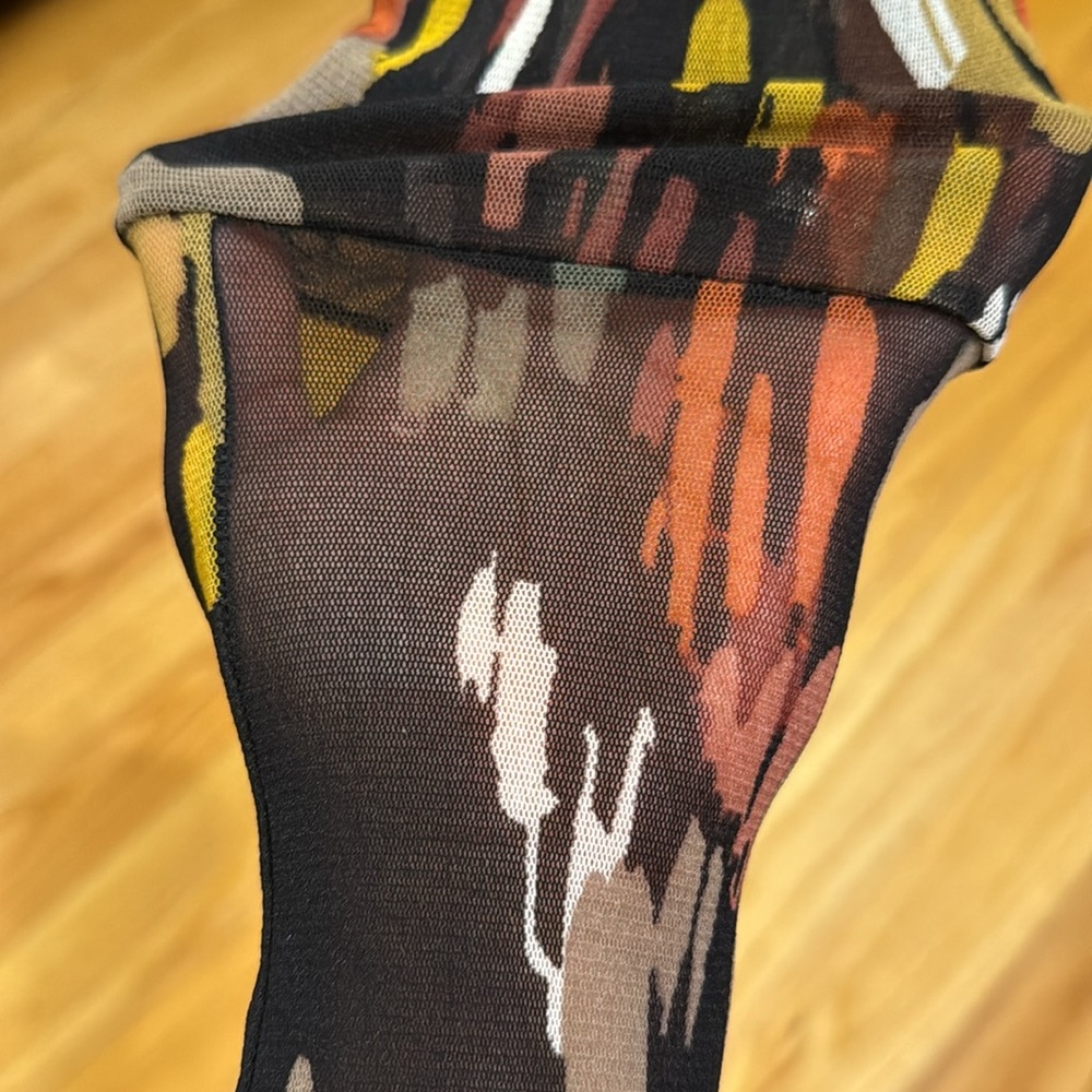 Petit Pois by Viviana G Oregon Muticolor Mesh Dress Bodycon Size Medium - Picture 8 of 12